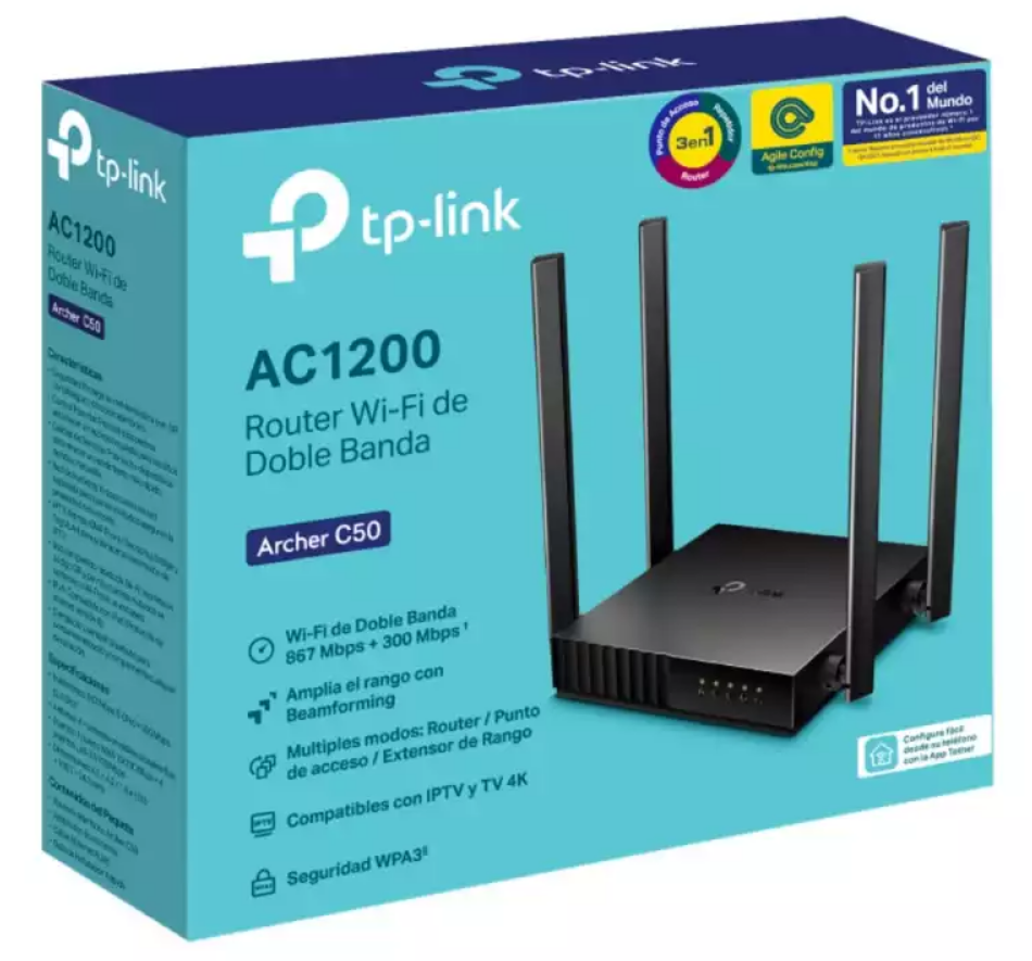 Router TP-Link Archer C50 AC1200 Doble Banda Wi-Fi